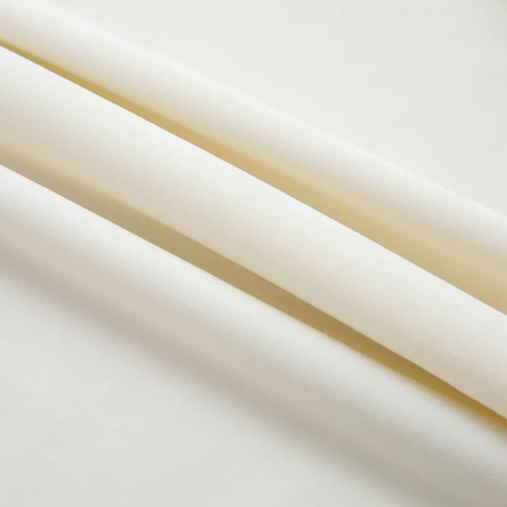 Tende Oscuranti con Ganci 2 pz Crema in Velluto 140x175 cm | homemem39