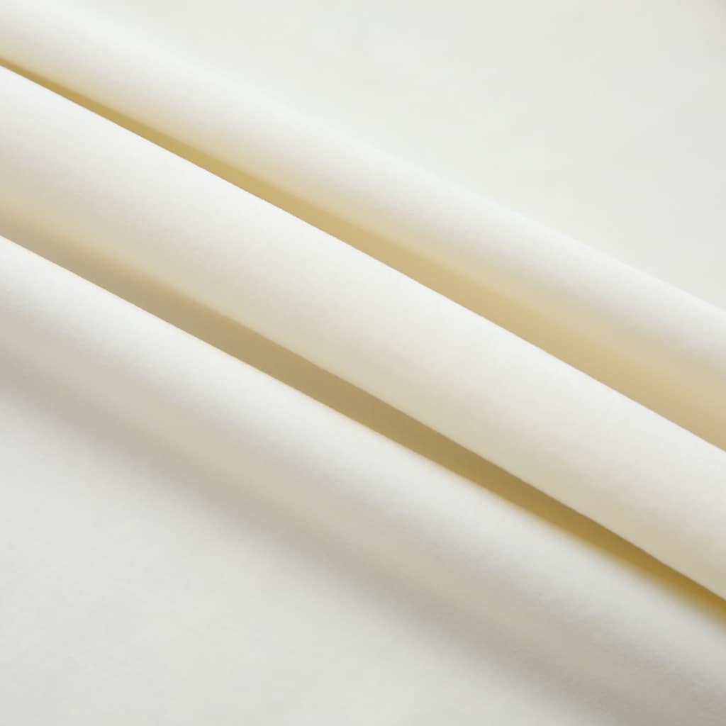 Tende Oscuranti con Ganci 2 pz Crema in Velluto 140x225 cm | homemem39