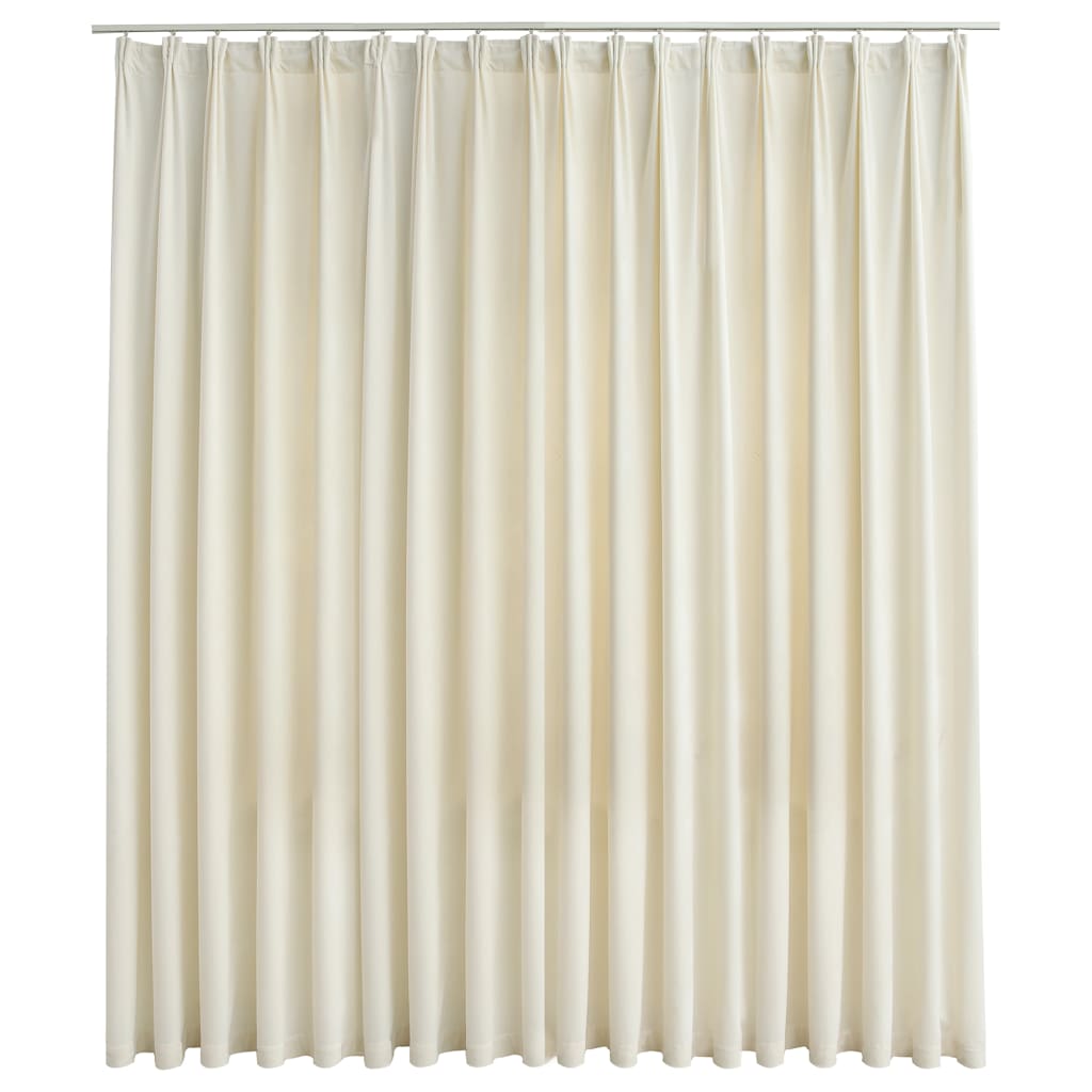 Tenda Oscurante con Ganci Crema in Velluto 290x245 cm | homemem39