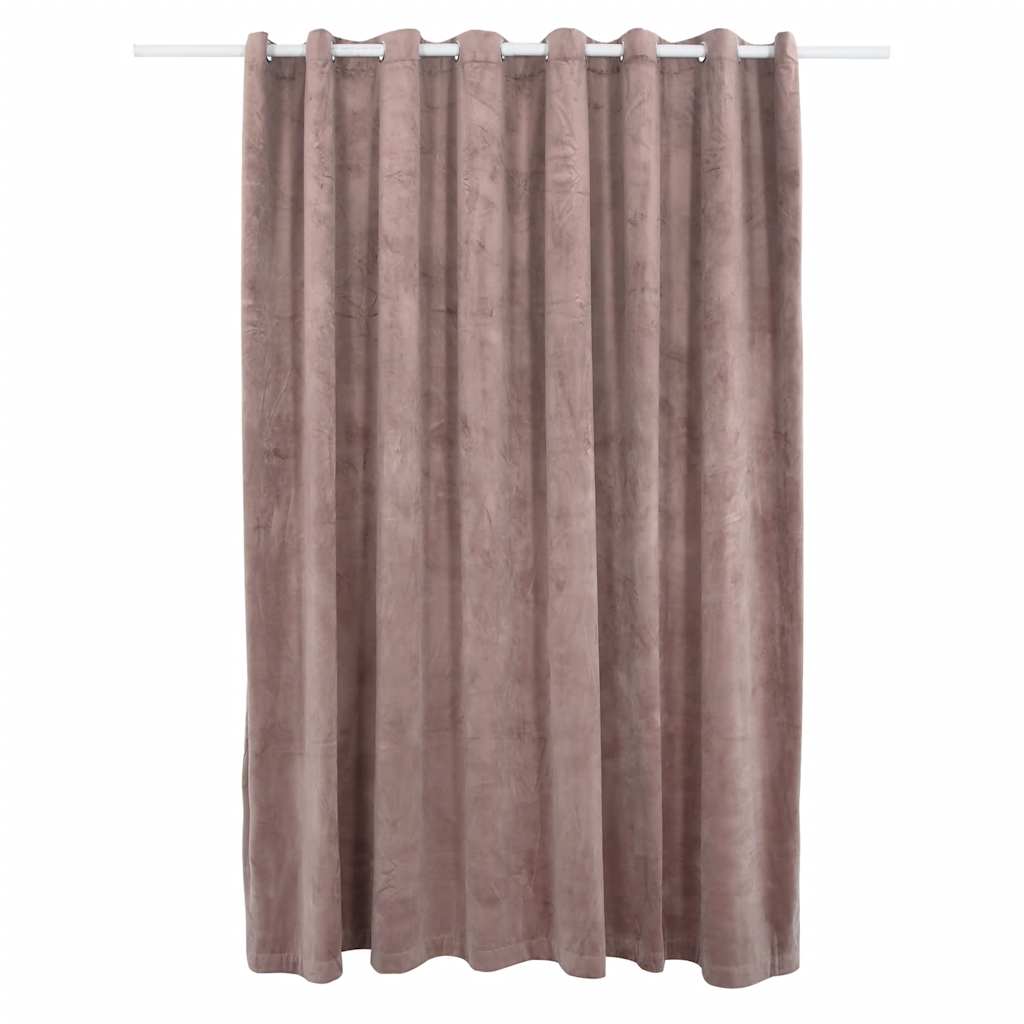 Tenda Oscurante Anelli in Metallo Velluto Rosa Antico 290x245cm | homemem39