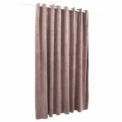 Tenda Oscurante Anelli in Metallo Velluto Rosa Antico 290x245cm | homemem39
