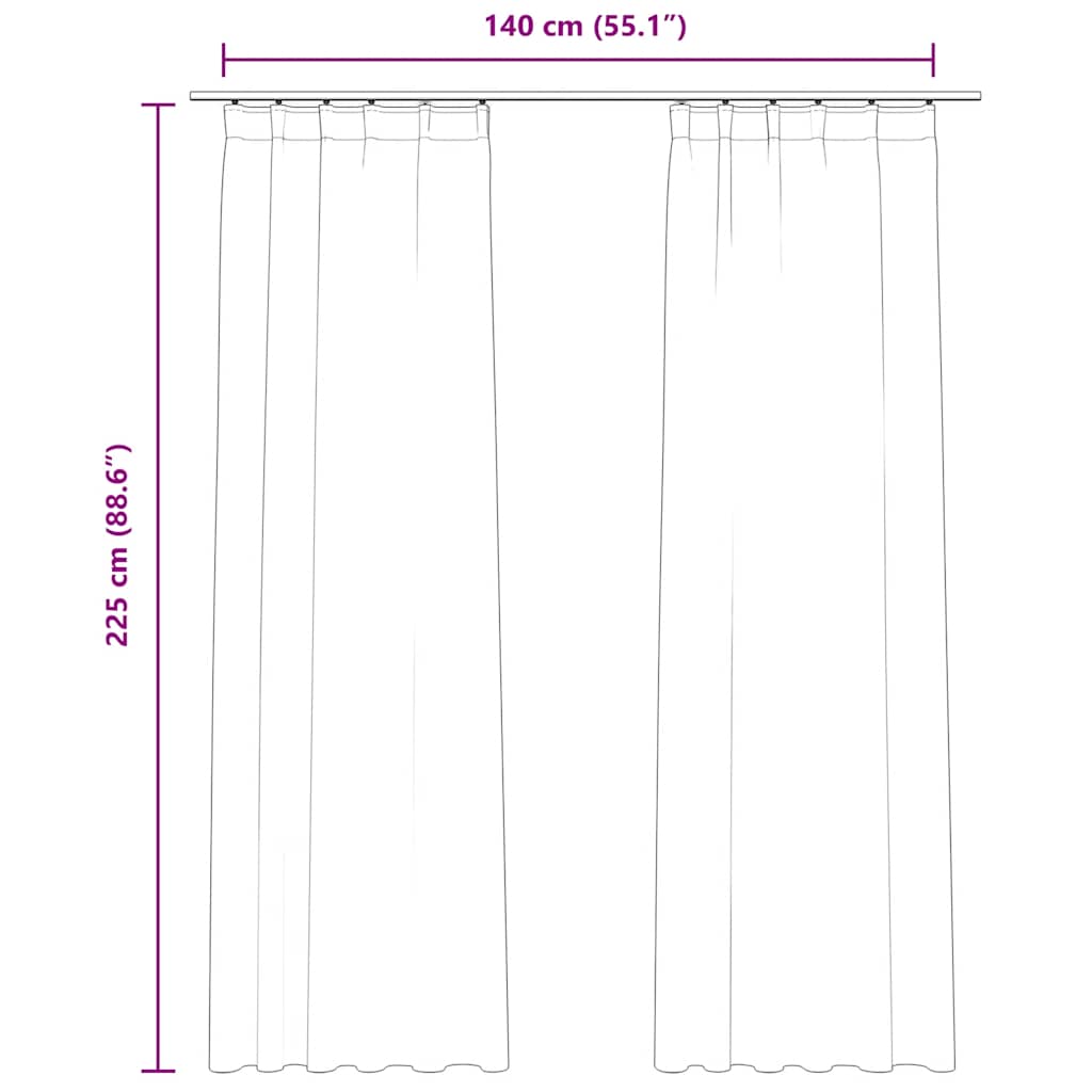 Tende Oscuranti con Ganci 2 pz Rosa Antico in Velluto 140x225cm | homemem39