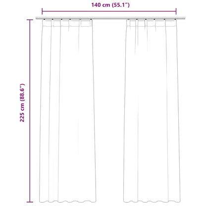 Tende Oscuranti con Ganci 2 pz Rosa Antico in Velluto 140x225cm