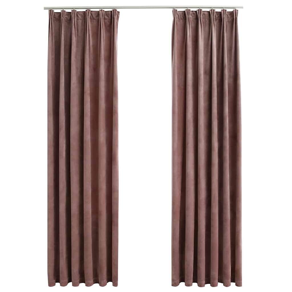 Tende Oscuranti con Ganci 2 pz Rosa Antico in Velluto 140x245cm | homemem39