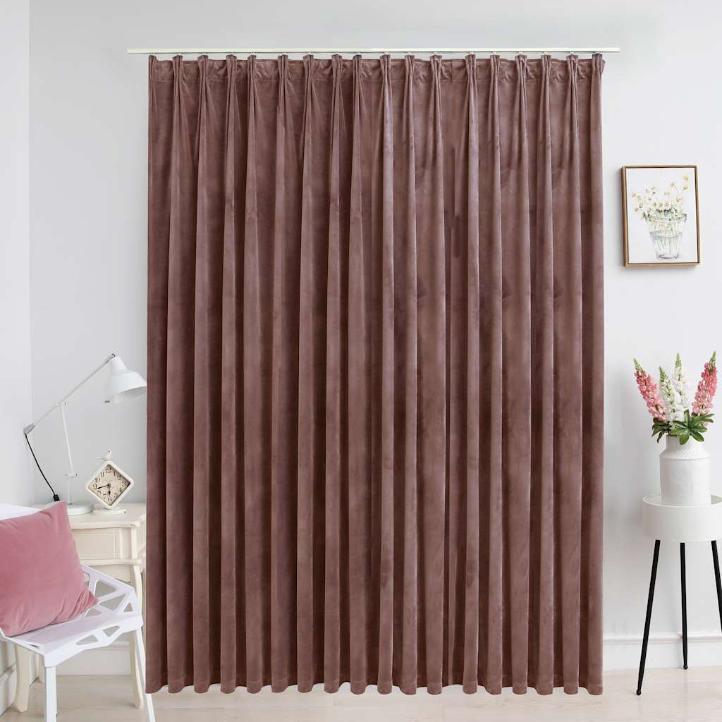Tenda Oscurante con Ganci Velluto Rosa Antico 290x245 cm | homemem39
