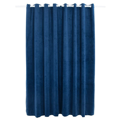 Tenda Oscurante Anelli in Metallo Velluto Blu Scuro 290x245 cm - homemem39