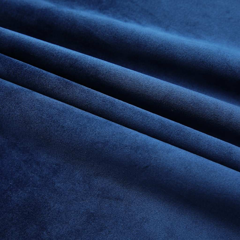 Tende Oscuranti con Ganci 2 pz Blu Scuro in Velluto 140x225 cm | homemem39