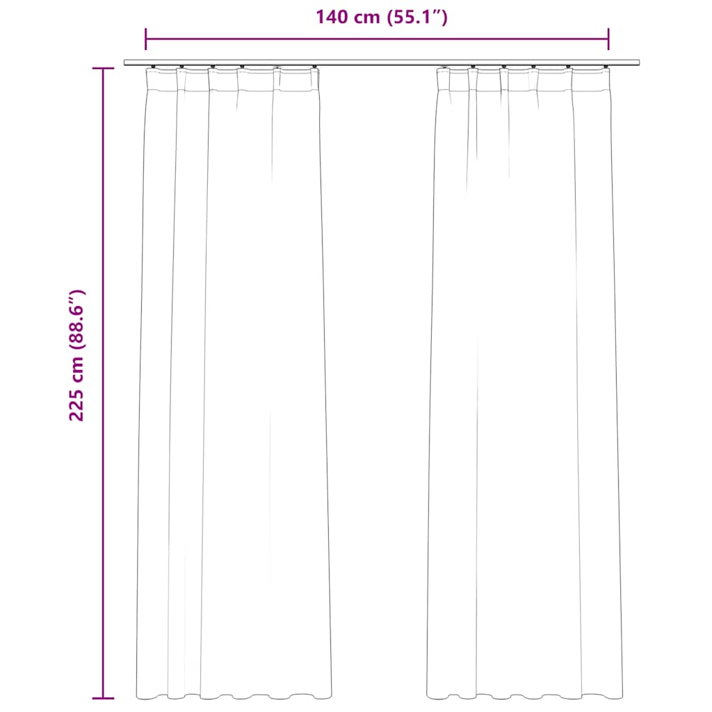 Tende Oscuranti con Ganci 2 pz Blu Scuro in Velluto 140x225 cm | homemem39