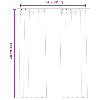 Tende Oscuranti con Ganci 2 pz Blu Scuro in Velluto 140x225 cm | homemem39