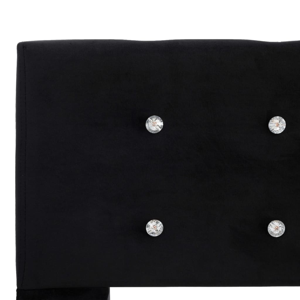 Letto con Materasso Memory Foam Nero in Velluto 180x200 cm | homemem39