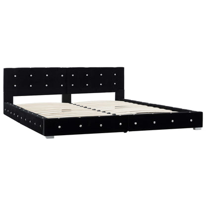 Letto con Materasso Nero in Velluto 180x200 cm | homemem39