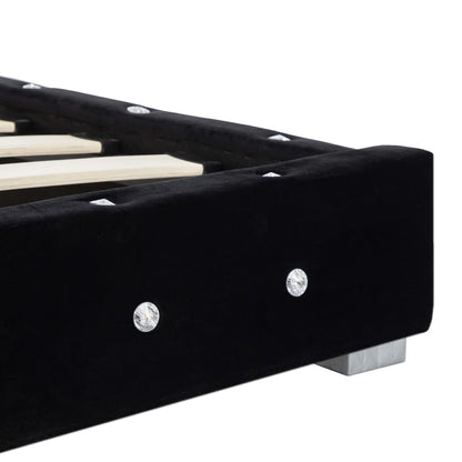 Letto con Materasso Nero in Velluto 180x200 cm | homemem39