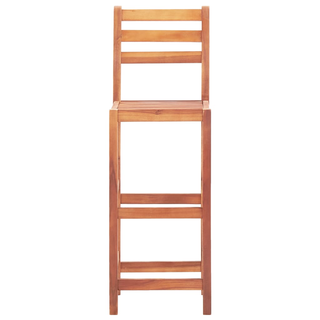 Sgabelli da Bar 4 pz in Legno Massello di Acacia - homemem39