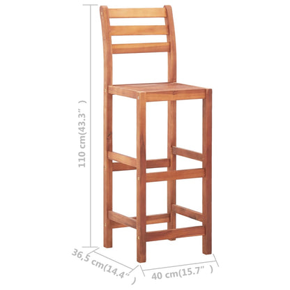 Sgabelli da Bar 4 pz in Legno Massello di Acacia | homemem39