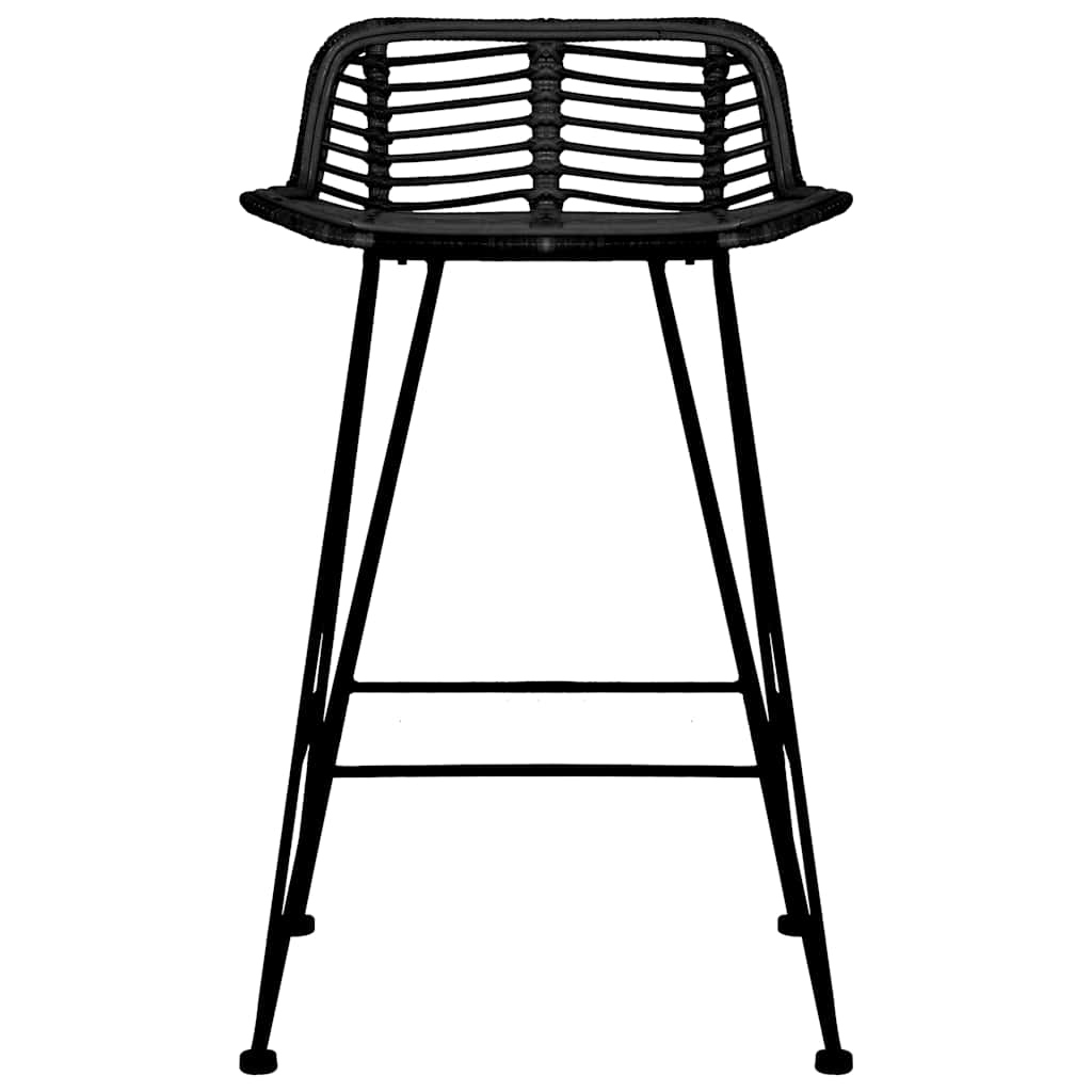 Sedie da Bar 2 pz Nere in Rattan | homemem39