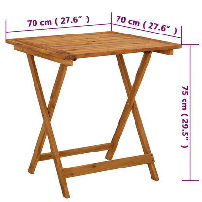 Tavolo da Giardino Pieghevole 70x70x75 cm in Massello d'Acacia | homemem39