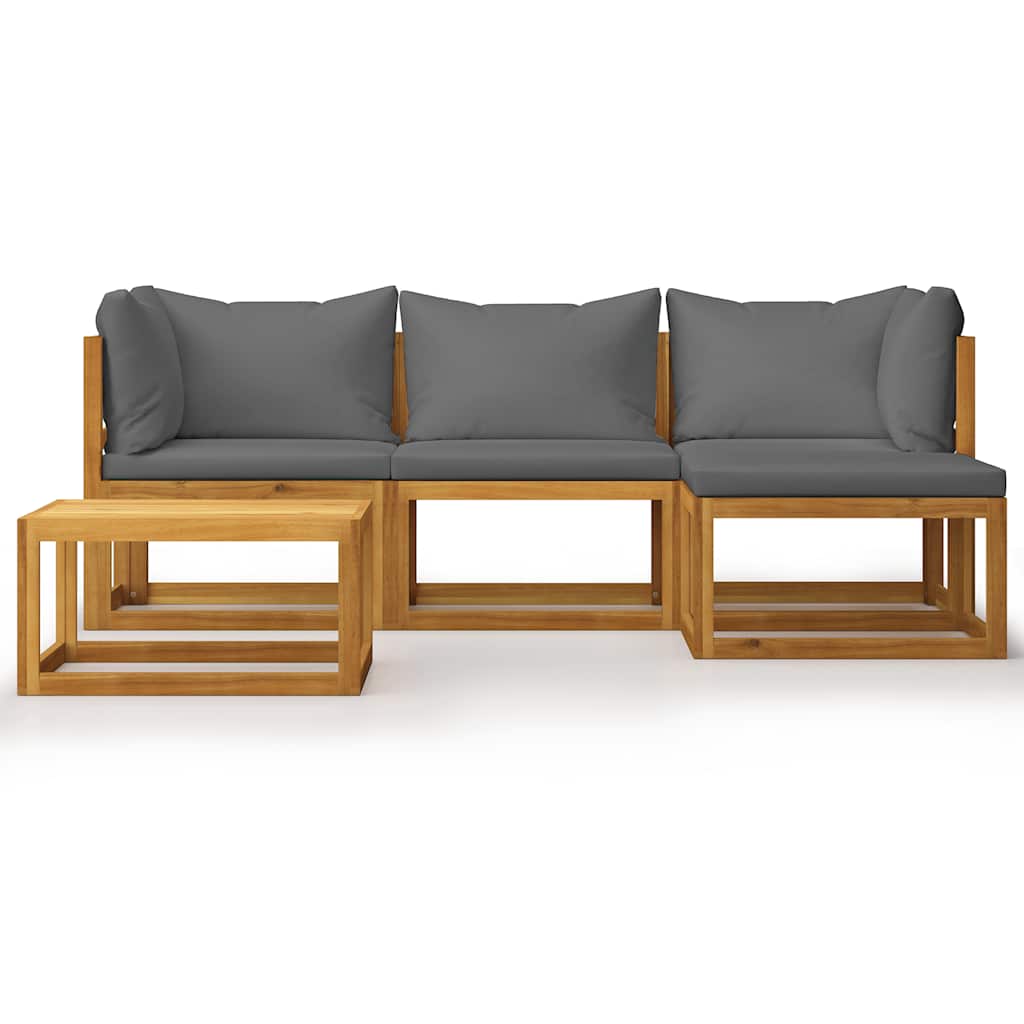 Set Divani Giardino 5 pz con Cuscini Legno Massello di Acacia - homemem39
