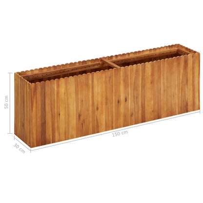 Raised Garden Bed 150x30x50 cm in Solid Acacia