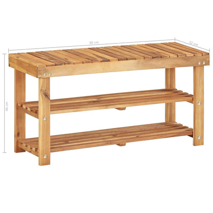 Scarpiera 90x32x46 cm in Legno Massello di Acacia - homemem39