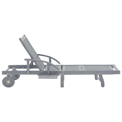 Lettino Prendisole da Giardino Legno Massello di Acacia Grigio - homemem39