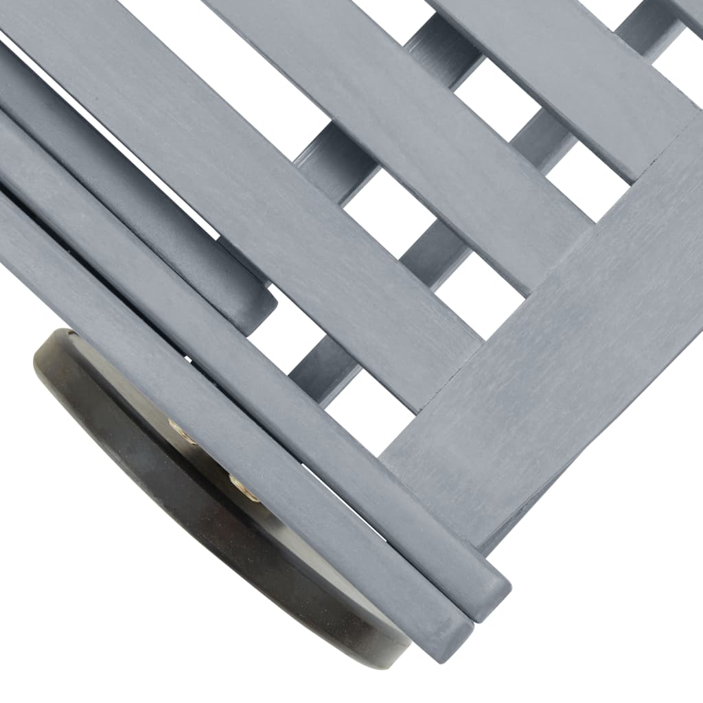 Lettino Prendisole da Giardino Legno Massello di Acacia Grigio - homemem39