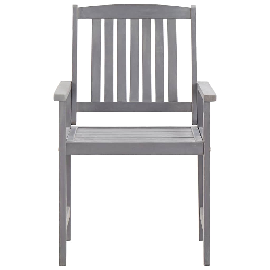 Set da Pranzo da Giardino 5 pz Grigio Legno Massello di Acacia