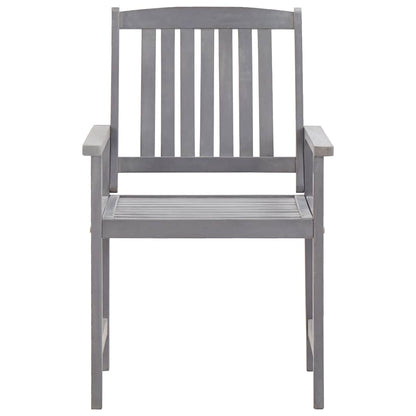 Set da Pranzo da Giardino 5 pz Grigio Legno Massello di Acacia