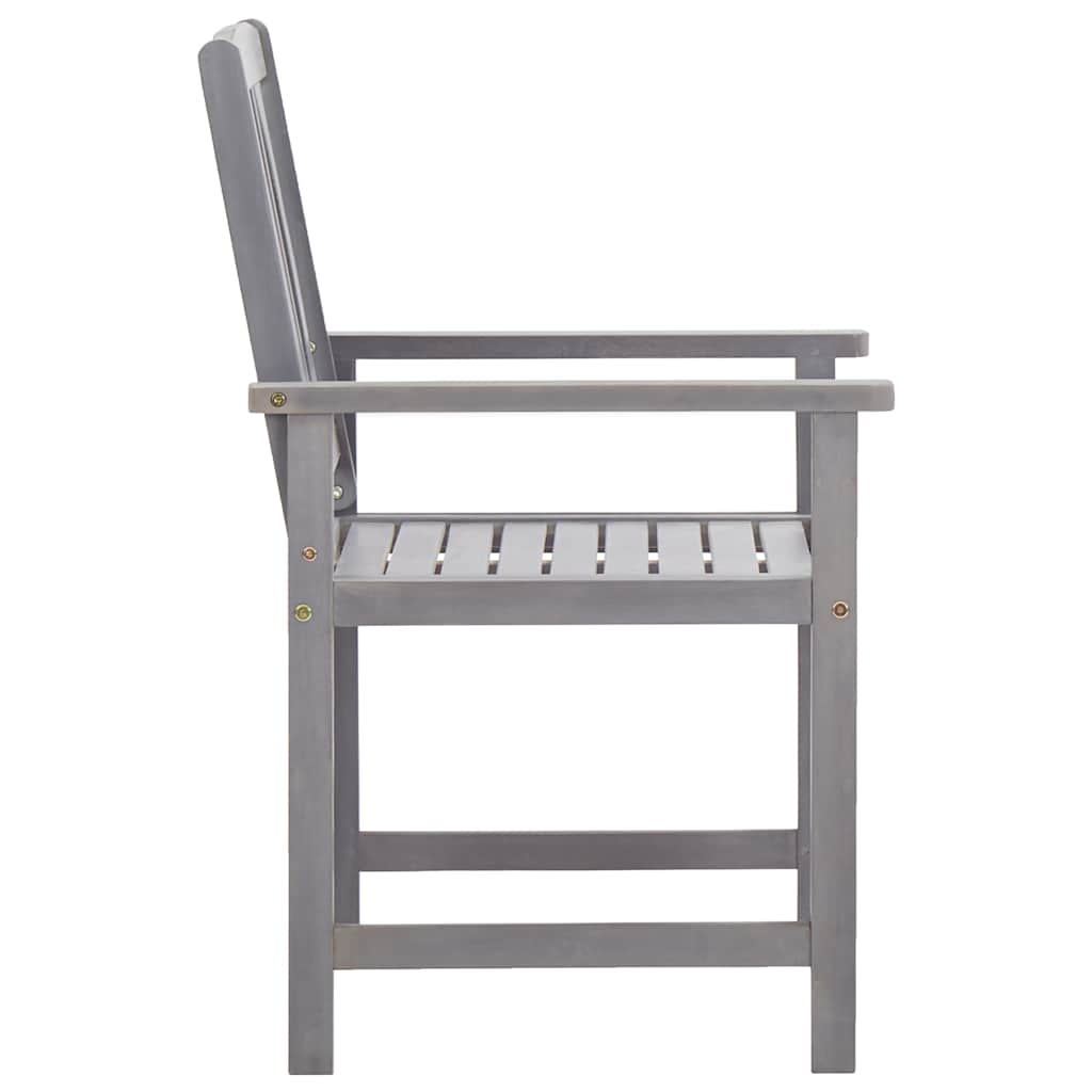 Set da Pranzo da Giardino 5 pz Grigio Legno Massello di Acacia