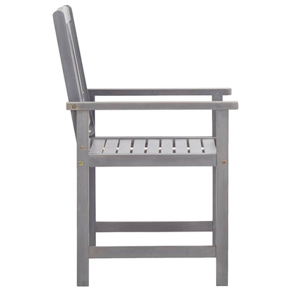 Set da Pranzo da Giardino 5 pz Grigio Legno Massello di Acacia