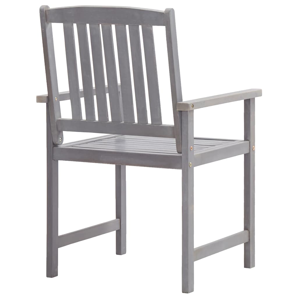 Set da Pranzo da Giardino 5 pz Grigio Legno Massello di Acacia