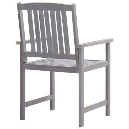 Set da Pranzo da Giardino 5 pz Grigio Legno Massello di Acacia