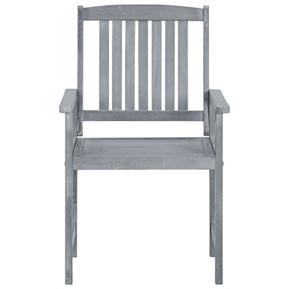 Sedie da Giardino 2 pz Grigio in Massello d'Acacia | homemem39