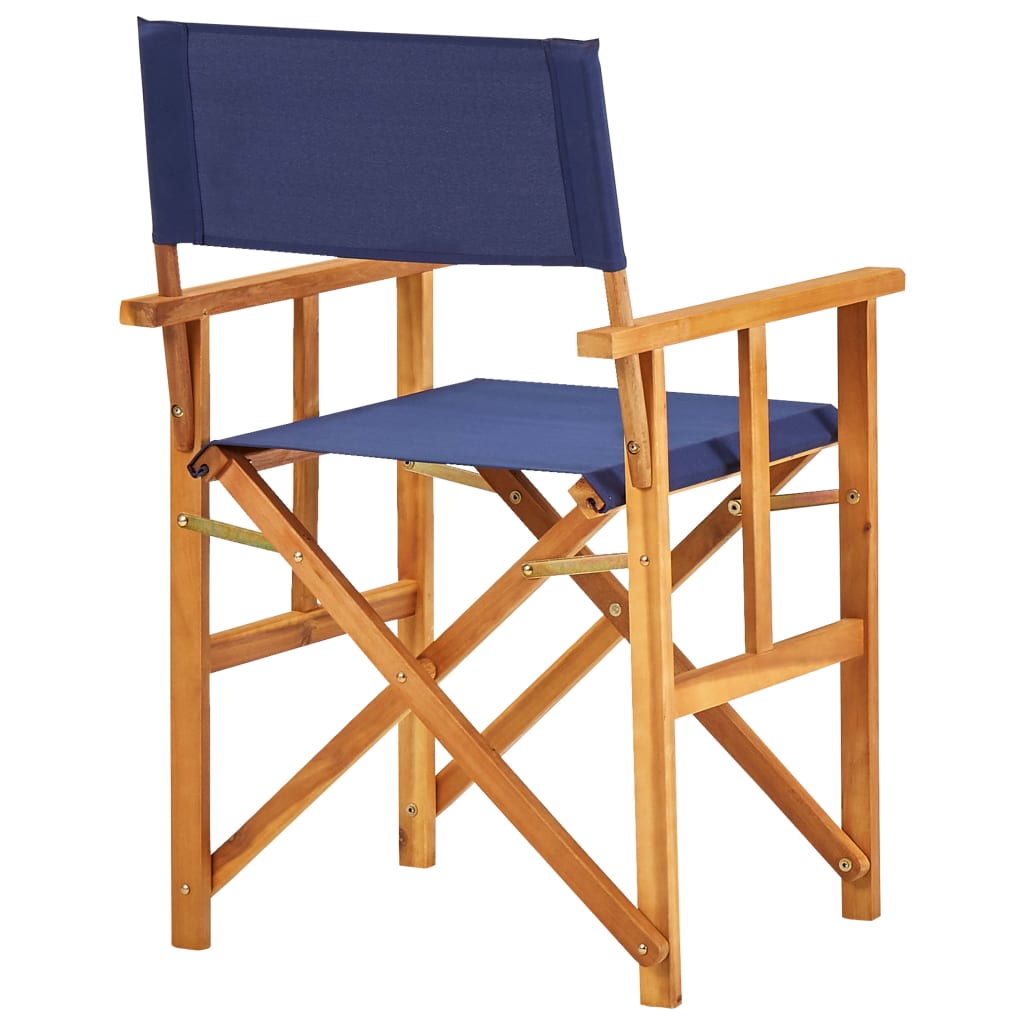 Sedie da Regista 2 pz in Legno Massello di Acacia Blu | homemem39