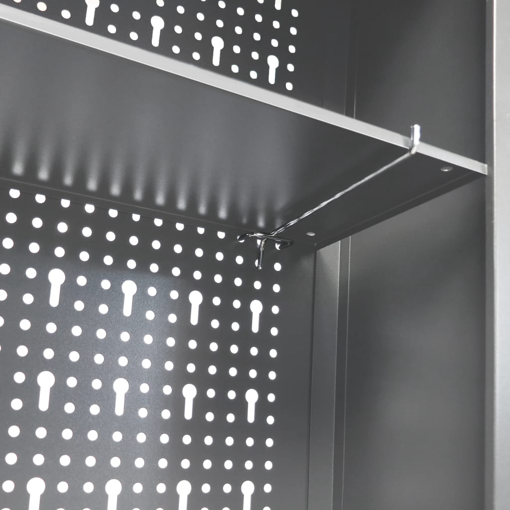 Armadio a Parete Stile Industriale in Metallo Grigio Nero | homemem39