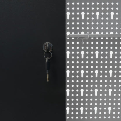 Armadio a Parete Stile Industriale in Metallo Grigio Nero | homemem39