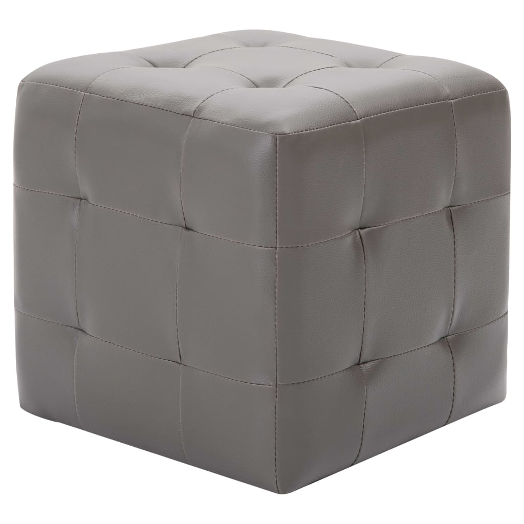Pouf 2 pz Grigio 30x30x30 cm in Similpelle - homemem39