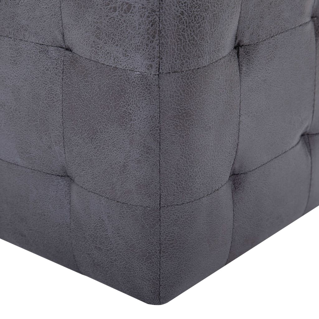 Pouf 2 pz Grigio 30x30x30 cm in Similpelle Scamosciata - homemem39