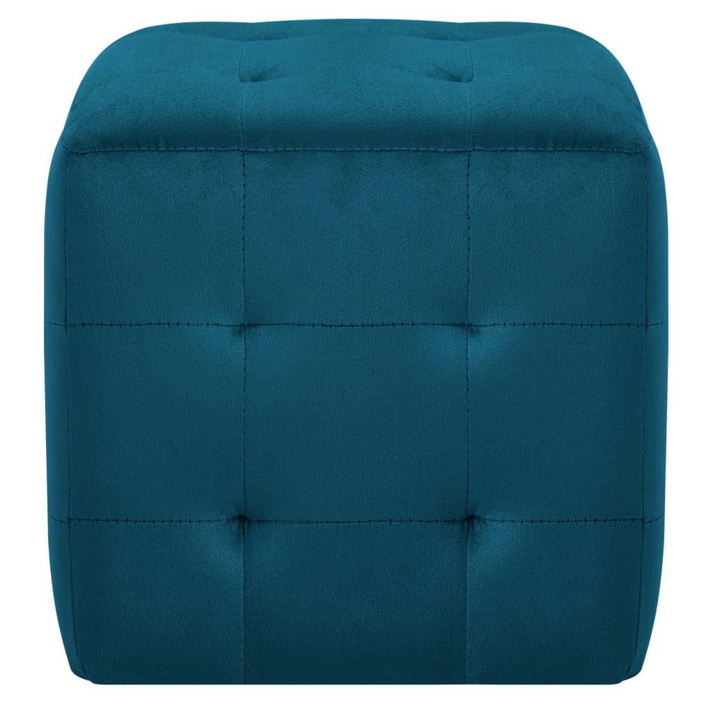Pouf 2 pz Blu 30x30x30 cm in Velluto - homemem39