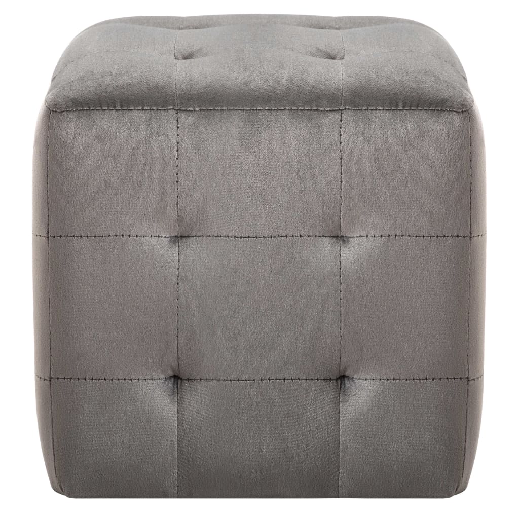 Pouf 2 pz Grigio 30x30x30 cm in Velluto - homemem39