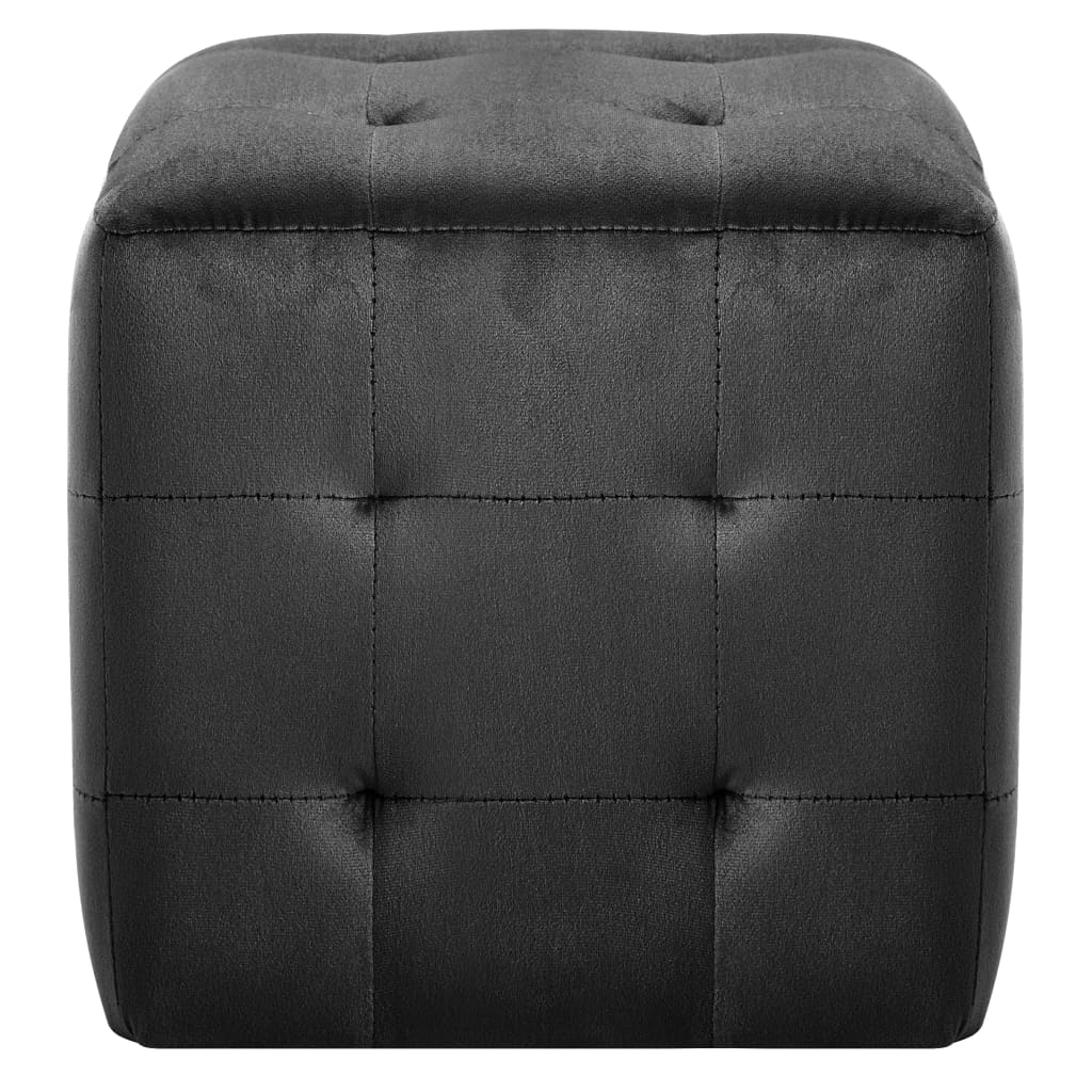 Pouf 2 pz Nero 30x30x30 cm in Velluto - homemem39