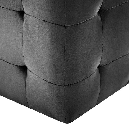 Pouf 2 pz Nero 30x30x30 cm in Velluto - homemem39