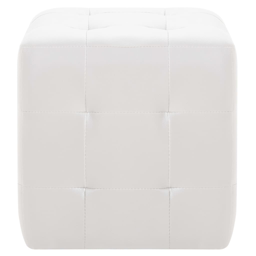 Pouf 2 pz Bianco 30x30x30 cm in Similpelle - homemem39