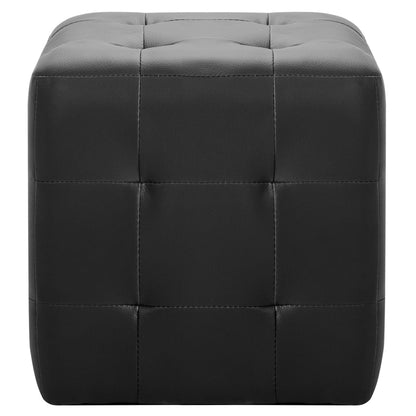 Pouf 2 pz Nero 30x30x30 cm in Similpelle - homemem39