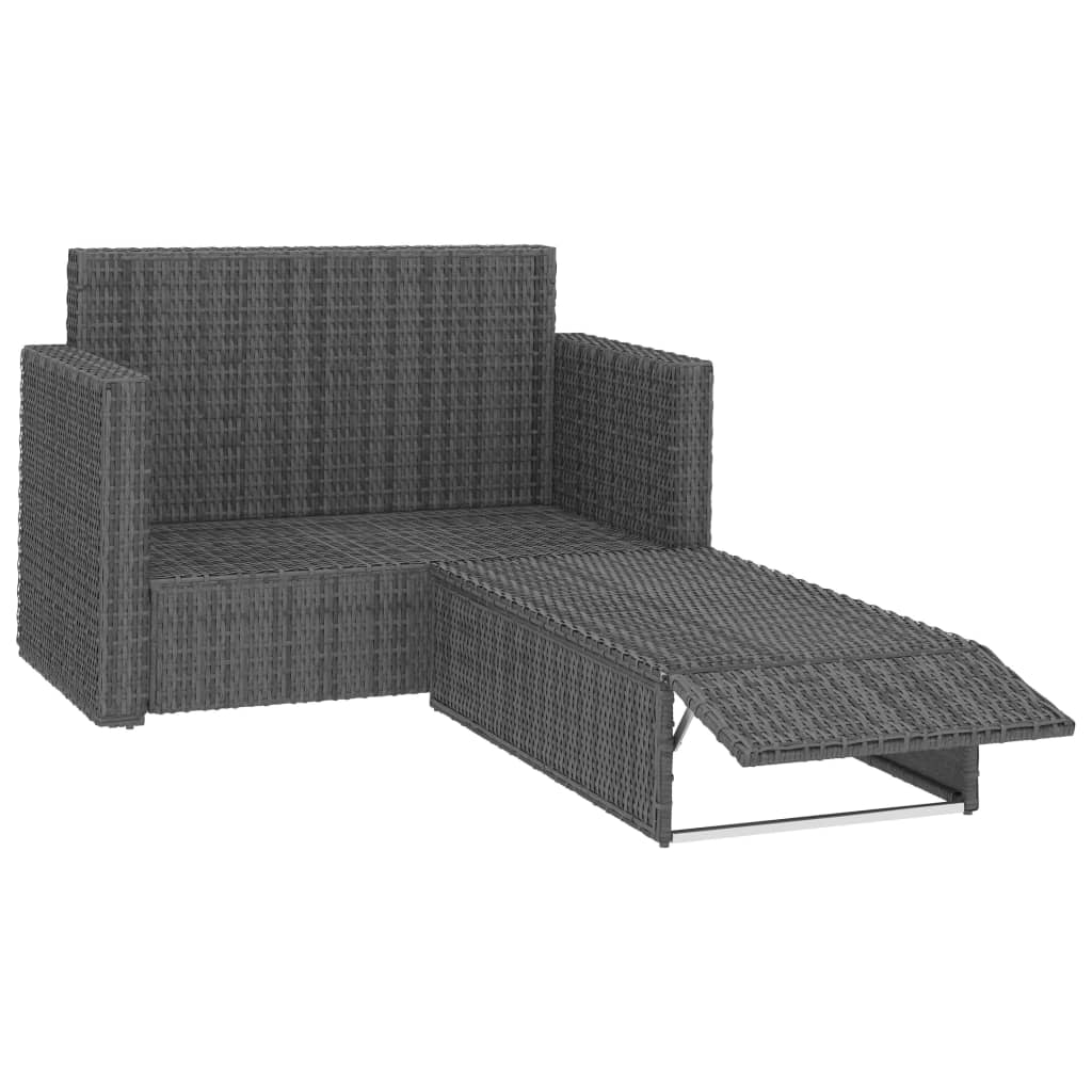 Set Divani da Giardino 2 pz con Cuscini in Polyrattan Grigio - homemem39