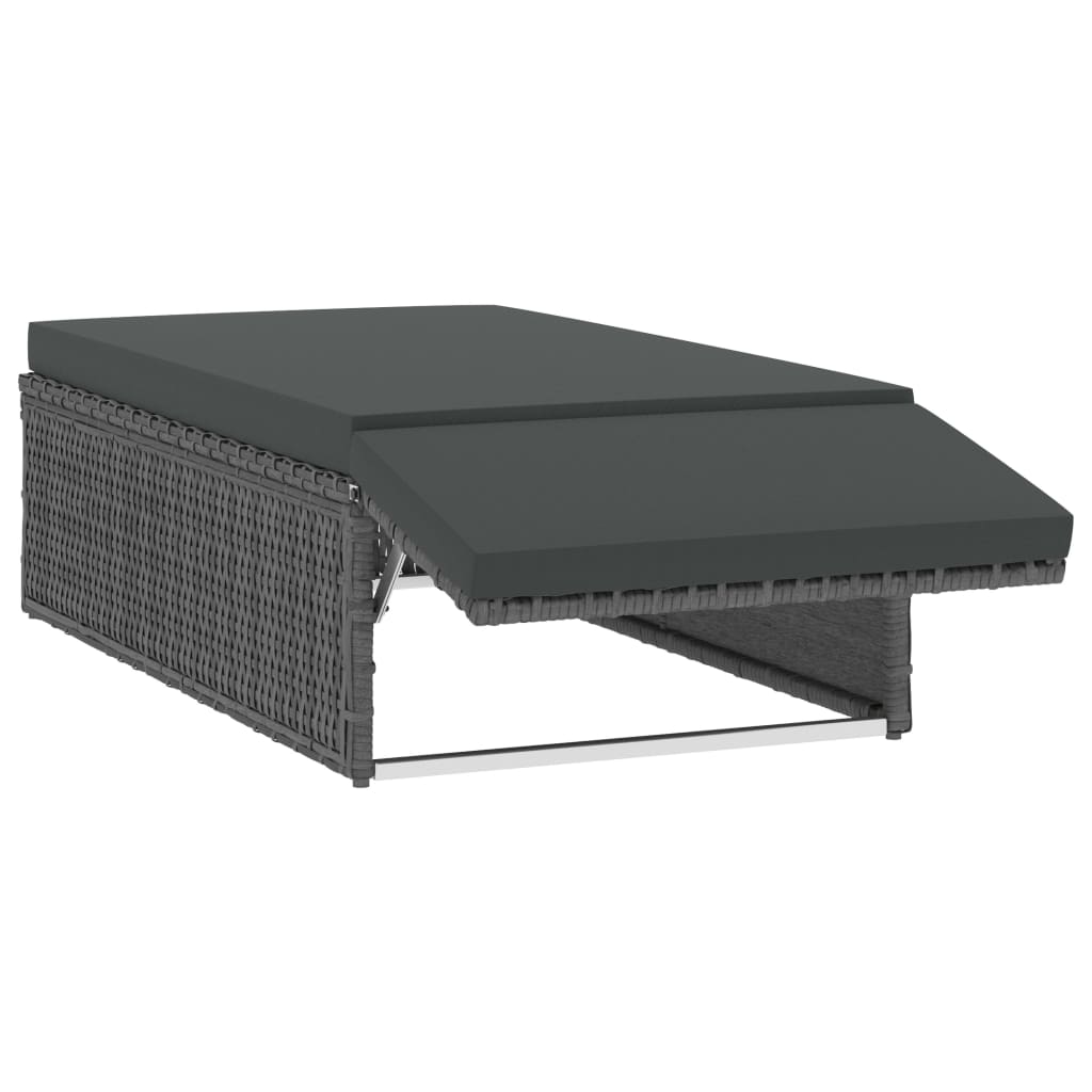 Set Divani da Giardino 2 pz con Cuscini in Polyrattan Grigio - homemem39