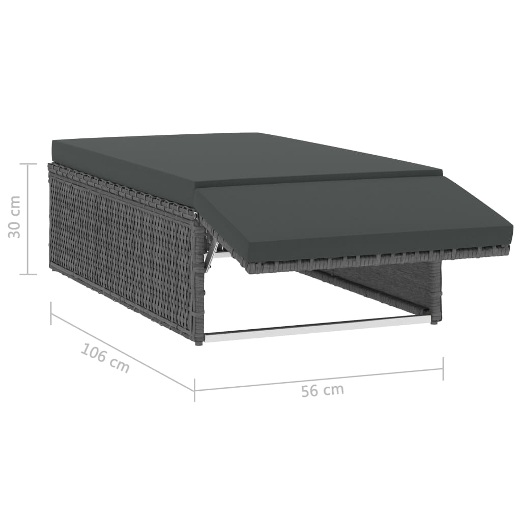 Set Divani da Giardino 2 pz con Cuscini in Polyrattan Grigio - homemem39