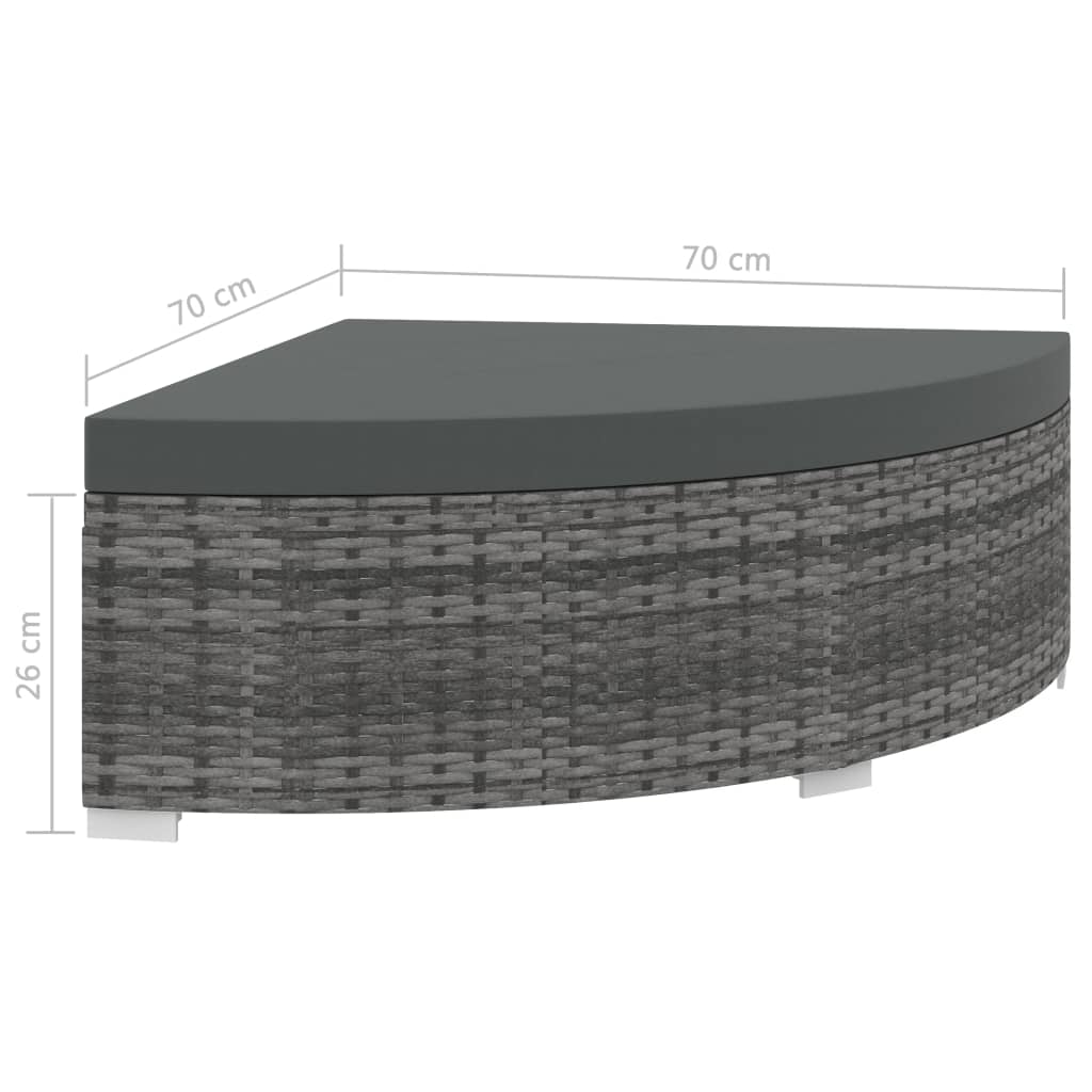 Set Divani da Giardino 6 pz con Cuscini in Polyrattan Grigio - homemem39