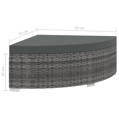 Set Divani da Giardino 6 pz con Cuscini in Polyrattan Grigio - homemem39