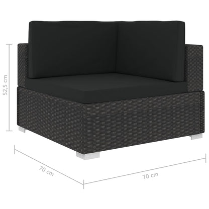 Set Divani da Giardino 5 pz con Cuscini in Polyrattan Nero - homemem39