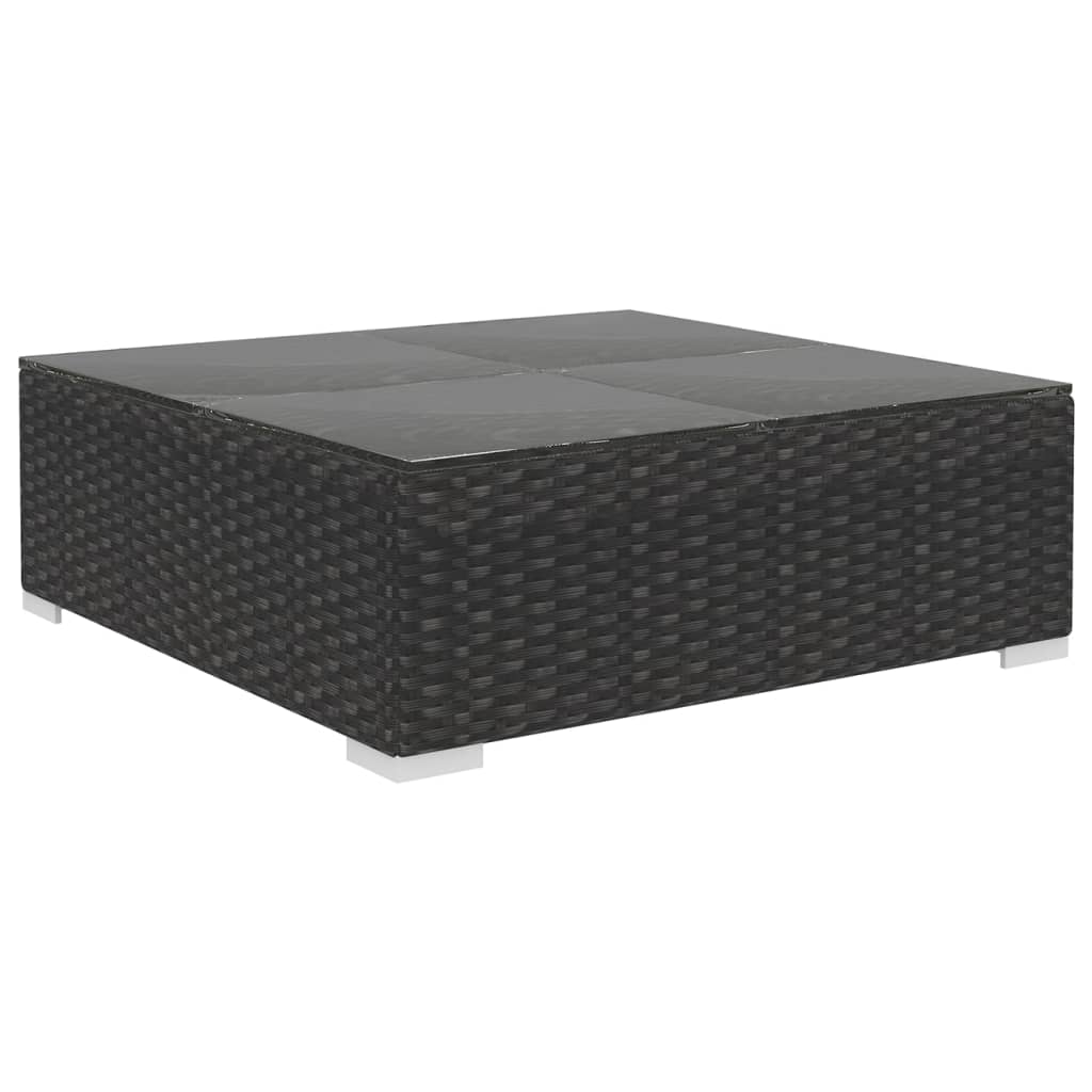 Set Divani da Giardino 8 pz con Cuscini in Polyrattan Nero | homemem39